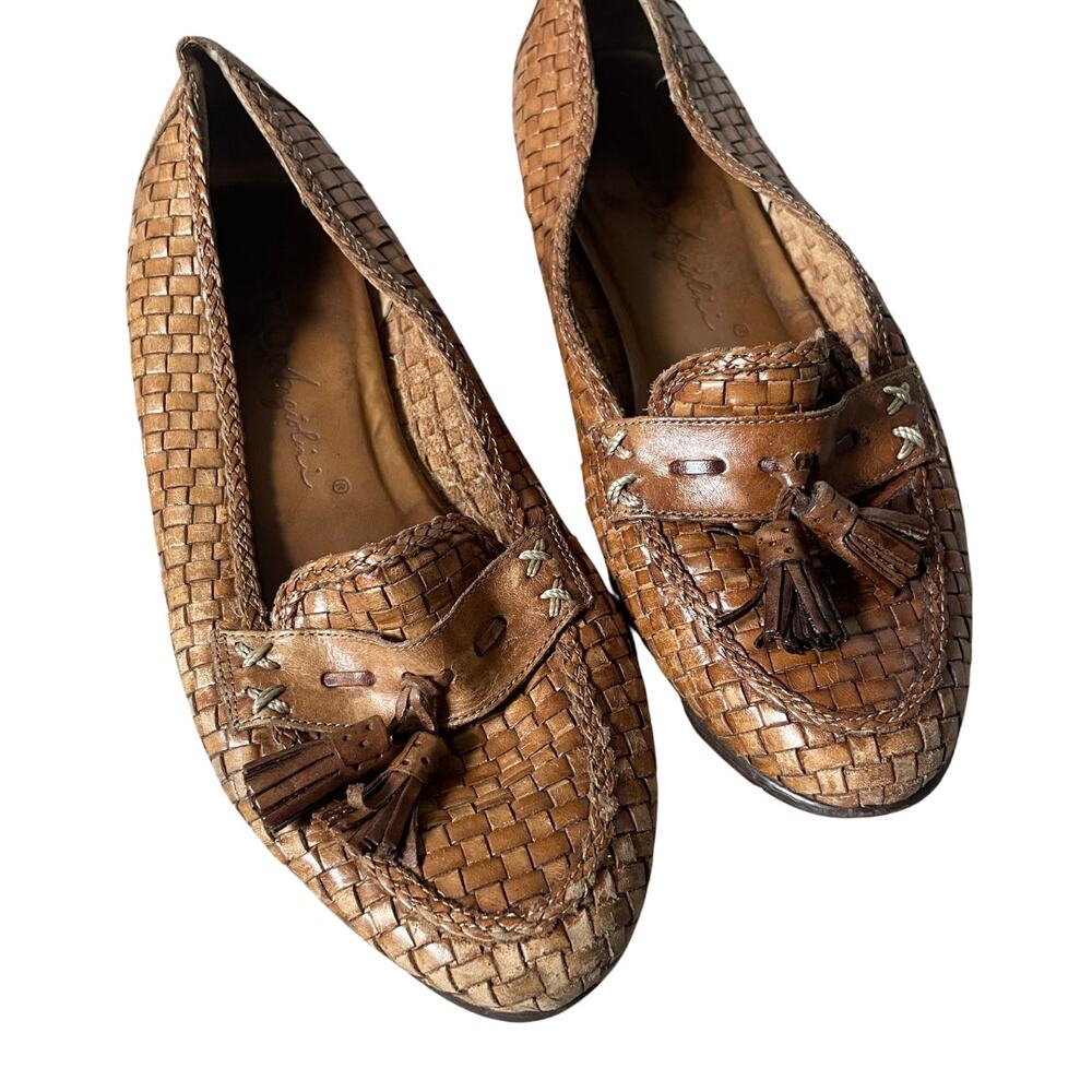Vintage Enzo Angiolini Braided Woven Leather Tassel Oxfords Size 5.5